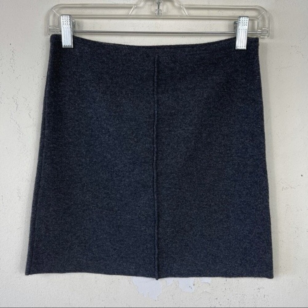 NWOT Nili Lotan Wool Cashmere Blend Sweater Knit Gray Mini Skirt Exposed Seam XS - Picture 9 of 11